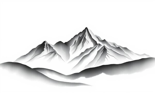 Hand Drawn Mountain Landscape