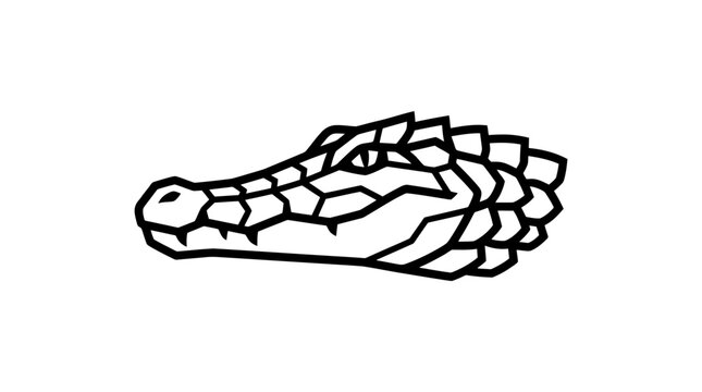 Geometric alligator head outline illustration