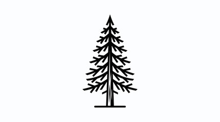 Obraz premium Evergreen tree outline minimalist design