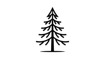 Obraz premium Simple evergreen tree illustration