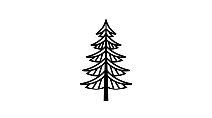 Obraz premium Stylized evergreen tree silhouette vector