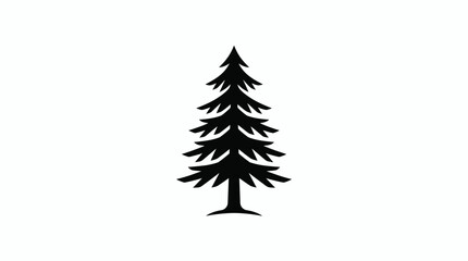 Obraz premium Simple silhouette of a tall evergreen tree