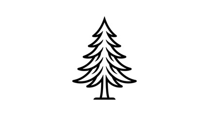 Obraz premium Stylized evergreen tree icon outline