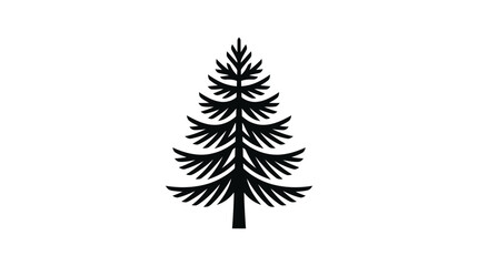 Fototapeta premium Stylized evergreen tree silhouette isolated