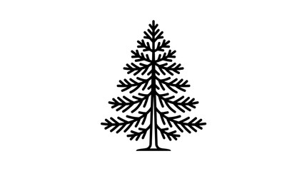 Obraz premium Stylized evergreen tree silhouette simple line art