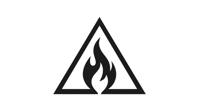 Warning symbol fire triangle graphic element