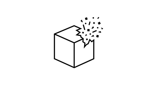 Abstract cube explosion icon