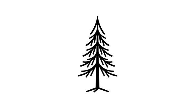 Minimalist pine tree outline graphic icon