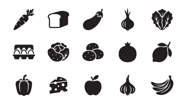 Minimalist food icon set