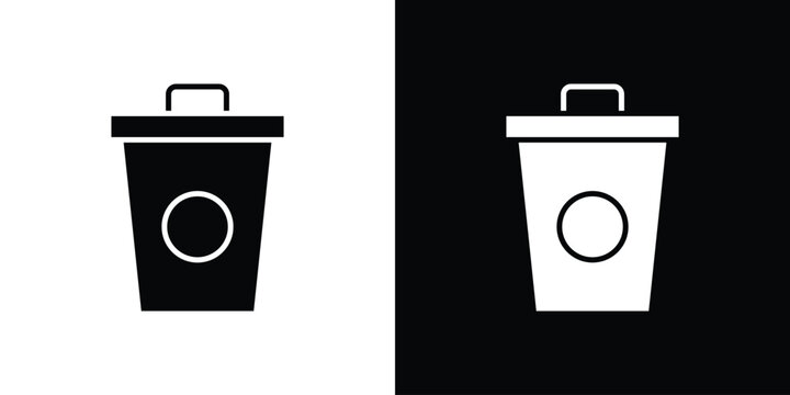 Trash compactor icon flat symbols pack
