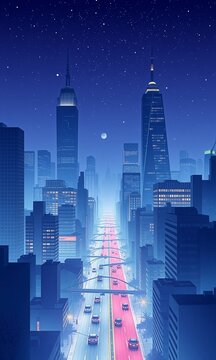 Starlit Cityscape Whispers