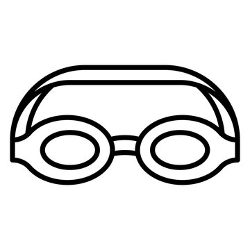 swimming goggles icon with outline style