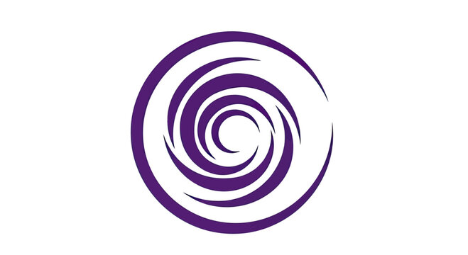 Purple abstract vortex spiral logo graphic.