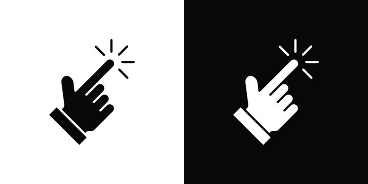 Click Hand icon outline clipart set. EPS10