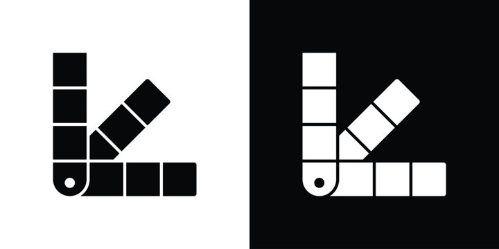 Color swatch icon outline clipart set. EPS10