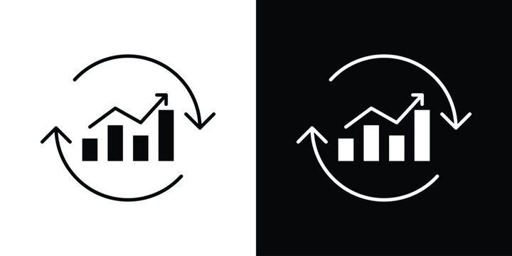 Continuous improvement icon outline clipart set. EPS10