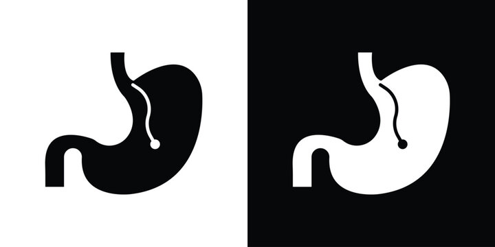 Endoscopy icon outline clipart set. EPS10