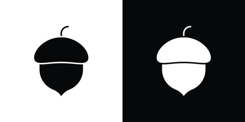 Oak nut icon outline clipart set. EPS10 © Dawid