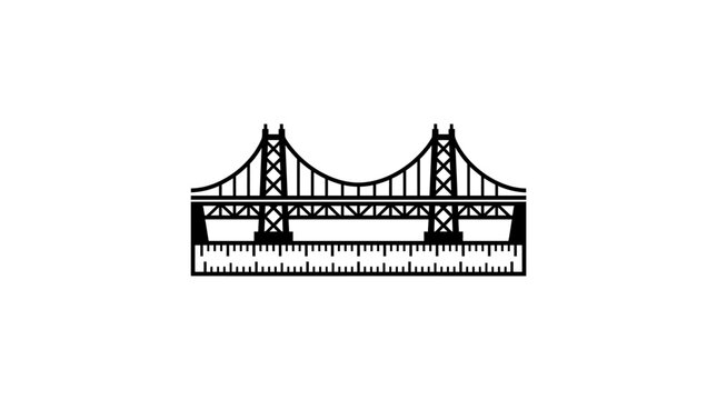 Suspension Bridge Ruler Illustration Design.