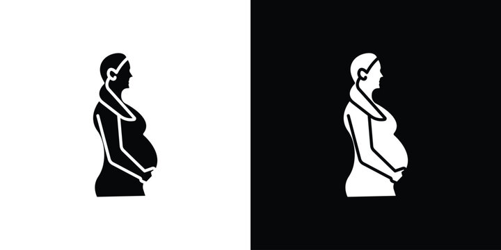 Pregnancy icon outline clipart set. EPS10