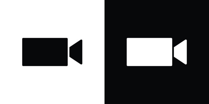Video call icon outline clipart set. EPS10