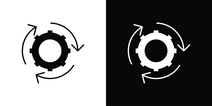 Workflow icon outline clipart set. EPS10