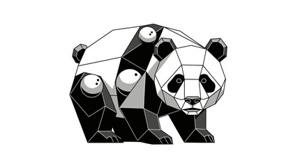 Mechanical robot panda bear character design © Mey