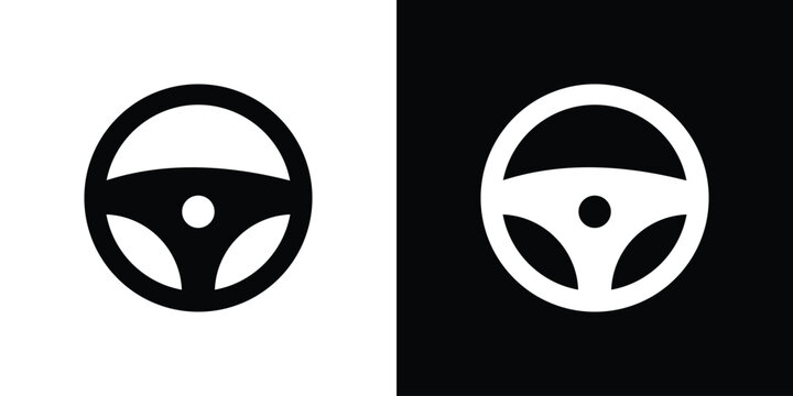 Steering wheel icon for creative designs
