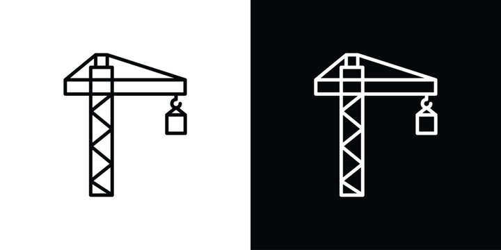 Construction crane icon vector logos kit. EPS10