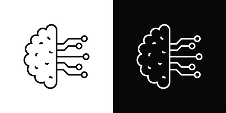 Machine learning icon vector logos kit. EPS10