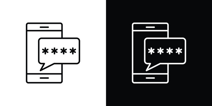 Otp sms password icon vector logos kit. EPS10