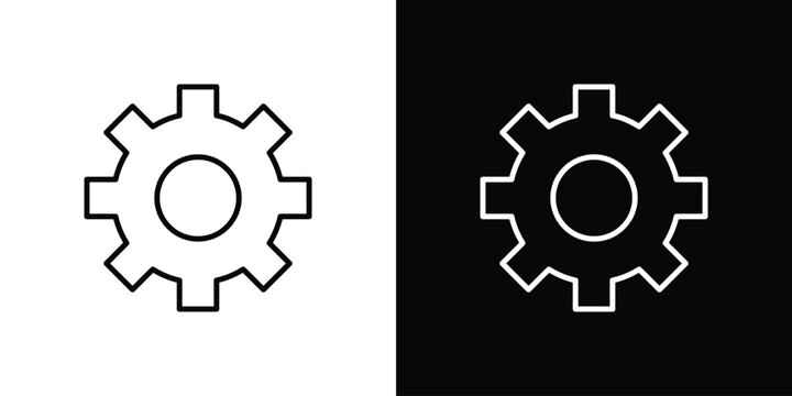Settings gear icon vector logos kit. EPS10