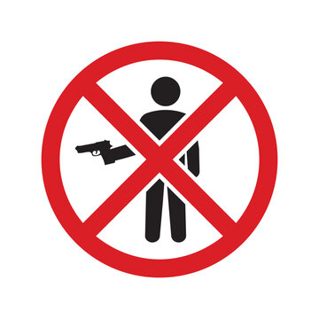 Prohibited person with gun icon in red circle