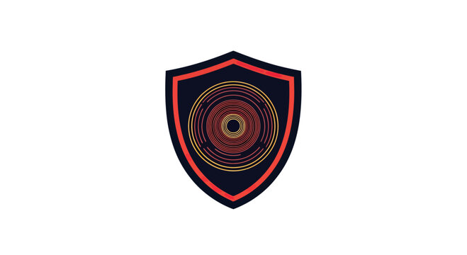 Shield emblem with concentric circles.
