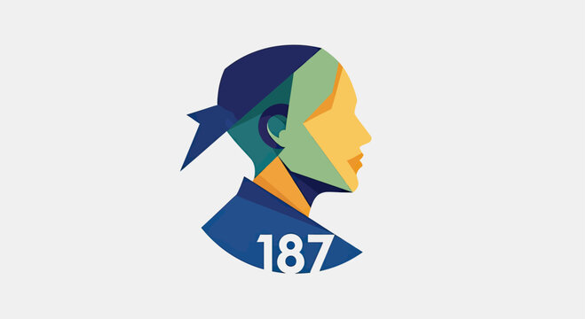 Profile of person with number 187 in blue.
