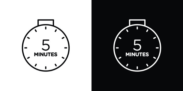 5 minutes icon lineart pictograms bundle