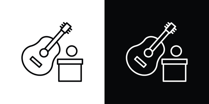 Busking icon lineart pictograms bundle