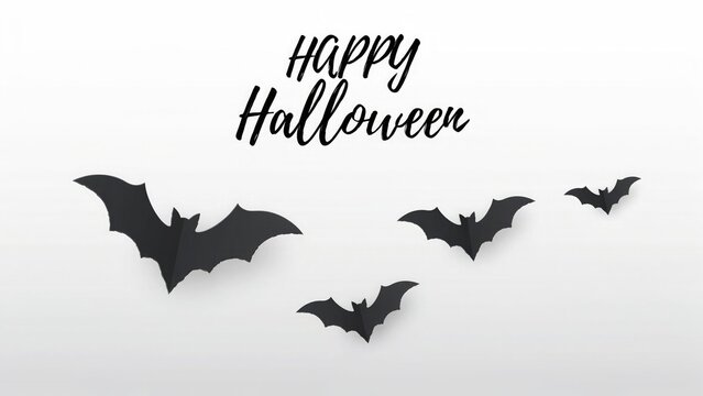 Happy halloween paper bats illustration