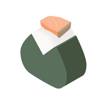 おにぎり(着物巻き・鮭)のイラスト
