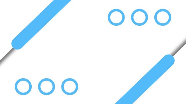 Abstract modern animation with diagonal blue geometric shapes, lines and circles on a white background. Clean corporate presentation.