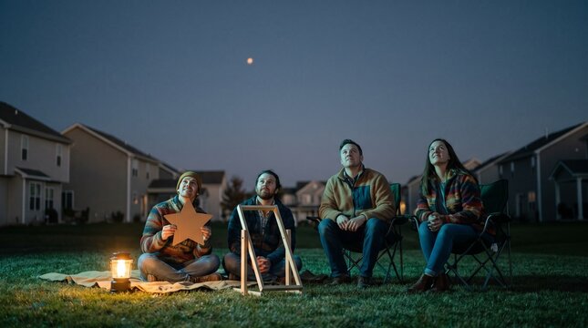 Friends begin a backyard watch for unexplained night lights