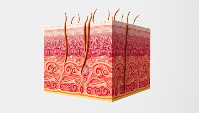 3d anatomy model of human skin layers