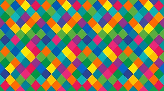 Colorful geometric diamond pattern background with vibrant shapes