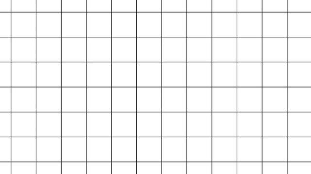 Black grid lines on white paper motion background. Minimalist grey grid line animation with smooth directional lines,
Animated background grid with twinkling thin crosses.