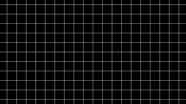 Black background with animated waving white wireframe grid line, Minimal technology white grid on black background,
Black and white grid moving upwards, abstract geometric background 