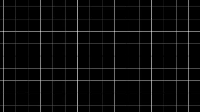 Black background with animated waving white wireframe grid line, Minimal technology white grid on black background,
Black and white grid moving upwards, abstract geometric background 