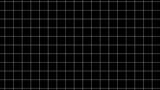 Black background with animated waving white wireframe grid line, Minimal technology white grid on black background,
Black and white grid moving upwards, abstract geometric background 