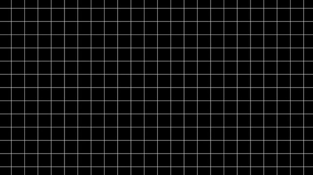 Black background with animated waving white wireframe grid line, Minimal technology white grid on black background,
Black and white grid moving upwards, abstract geometric background 