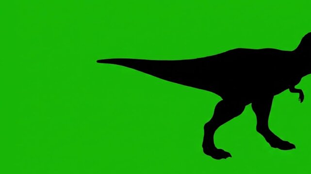 Tyrannosaurus rex walking silhouette video