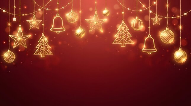 Elegant golden christmas decorations festive background for holiday celebrations and seasonal marketing